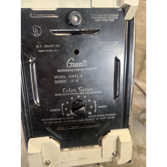 Vintage Grants Automatic Pop Up Toaster 90571A Works Cream White Chrome Design - Picture 10 of 12